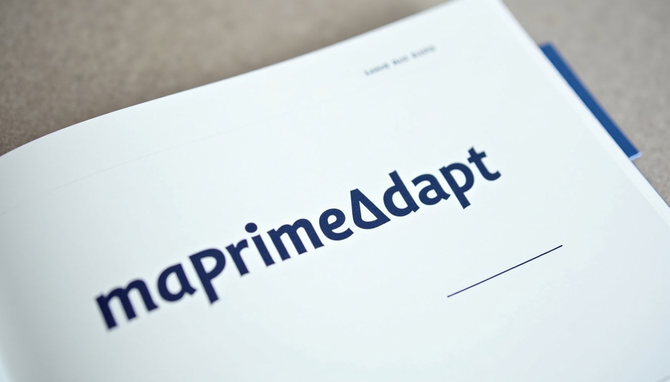 Documents administratifs et logo des aides MaPrimeAdapt