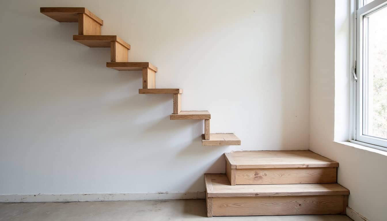 Escalier ancien dans une maison à Langueux nécessitant une étude personnalisée pour l