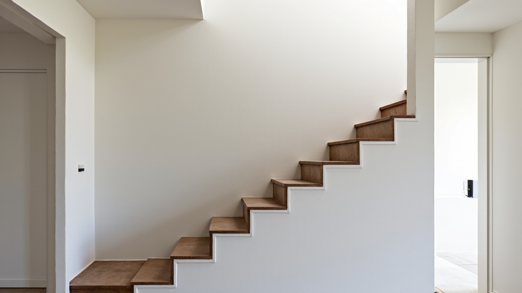 Fauteuil d’un monte-escalier intérieur en fonctionnement dans une maison à Saint-Père-en-Retz