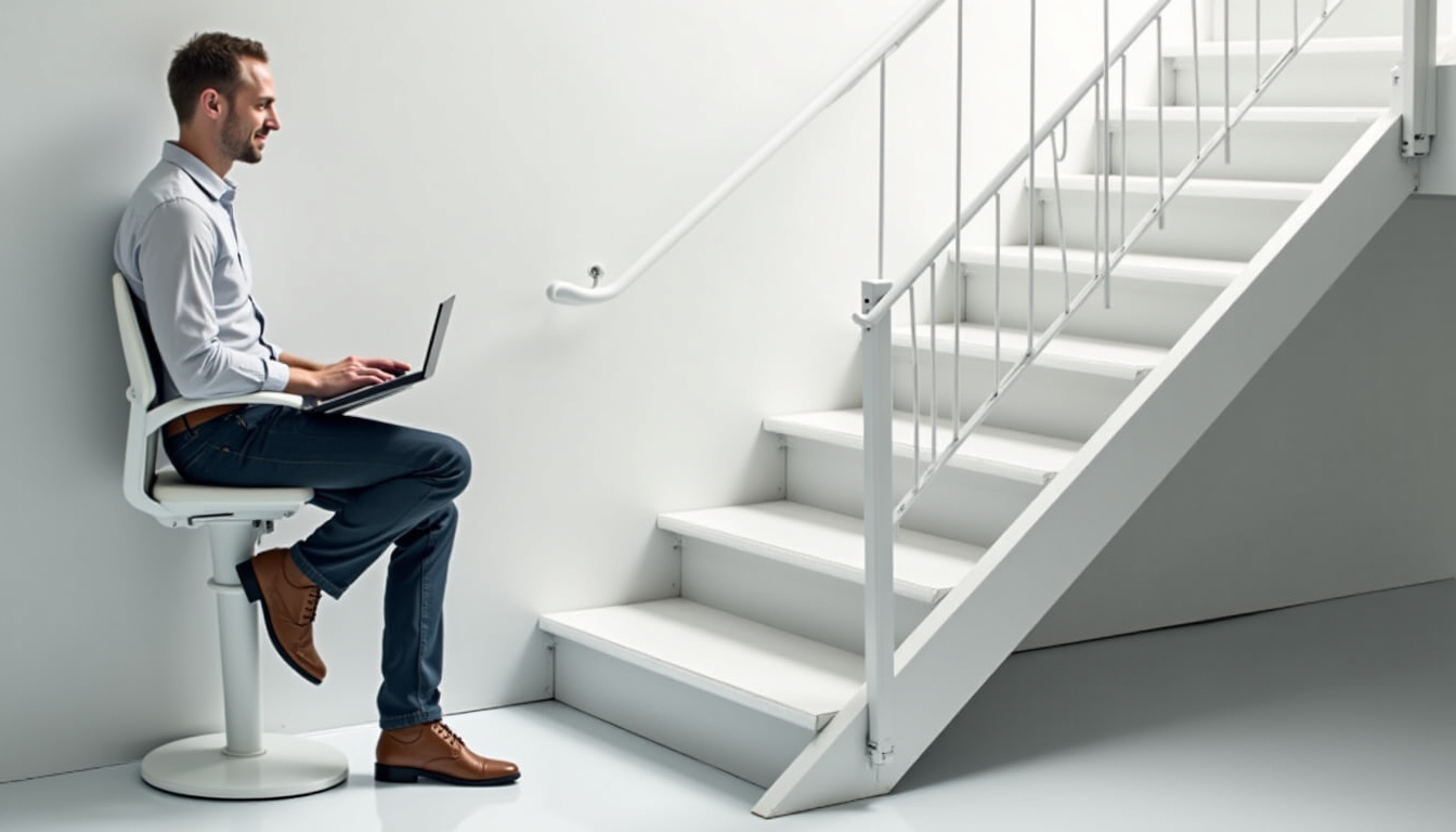 Fauteuil monte-escalier avec un siège ergonomique et des commandes intuitives