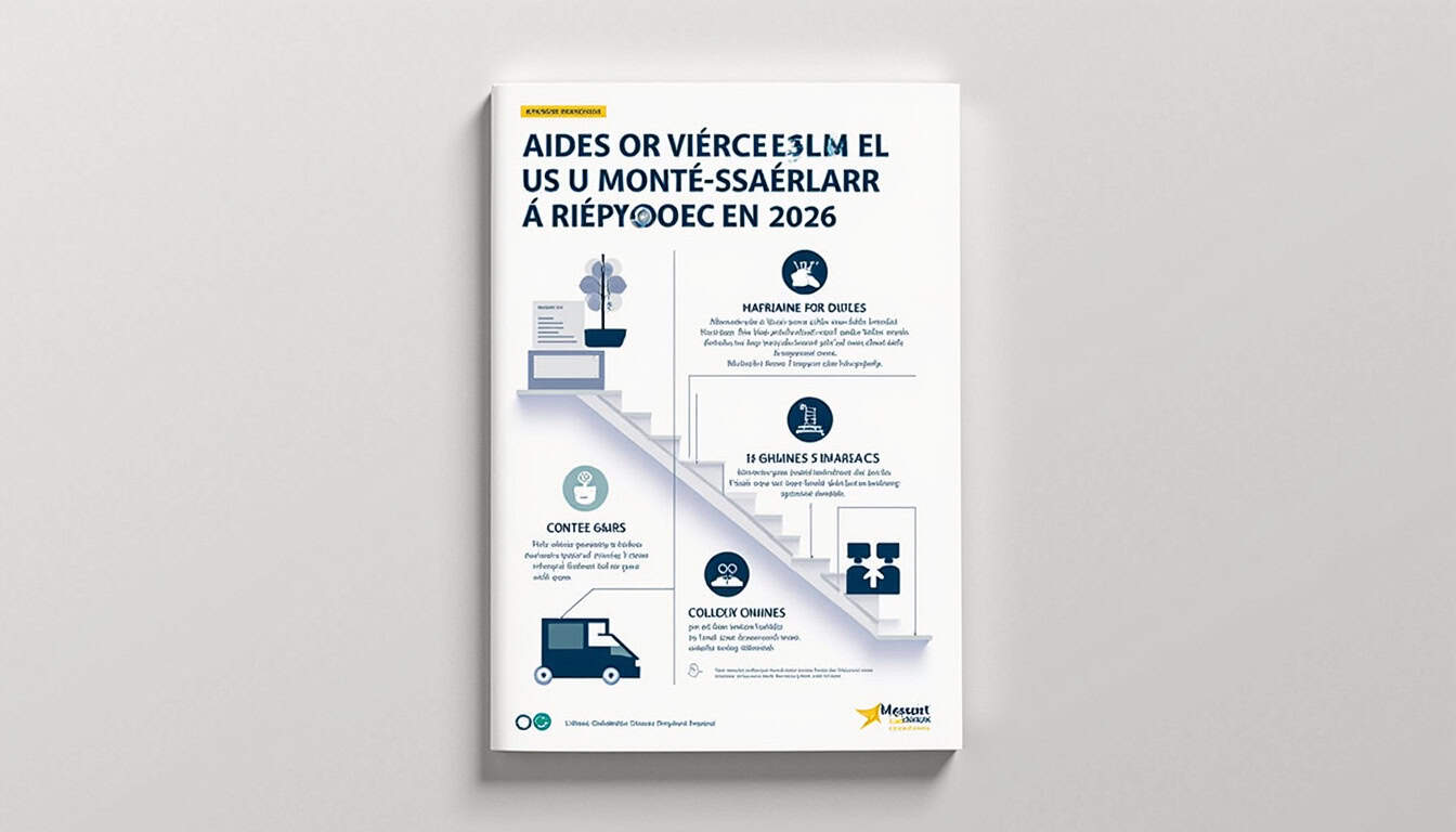 Infographie illustrant les aides financières pour un monte-escalier à Rieupeyroux en 2026
