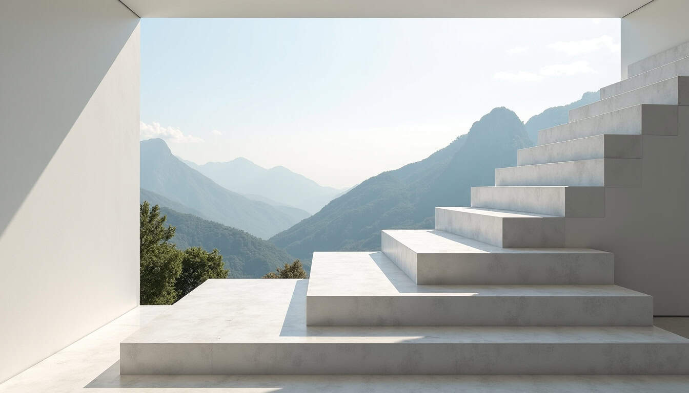 Installation d’un monte-escalier dans une maison typique de Cilaos avec vue sur les montagnes