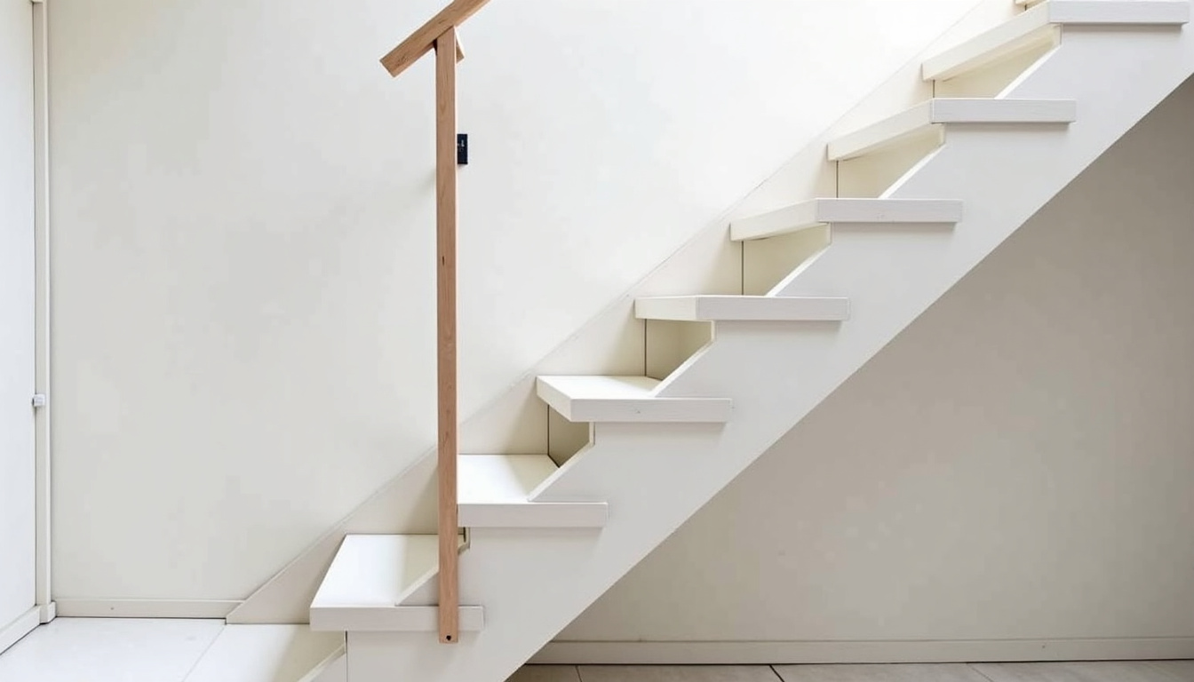Installation d’un monte-escalier droit dans une maison à Prunay, avec rail linéaire et siège ergonomique