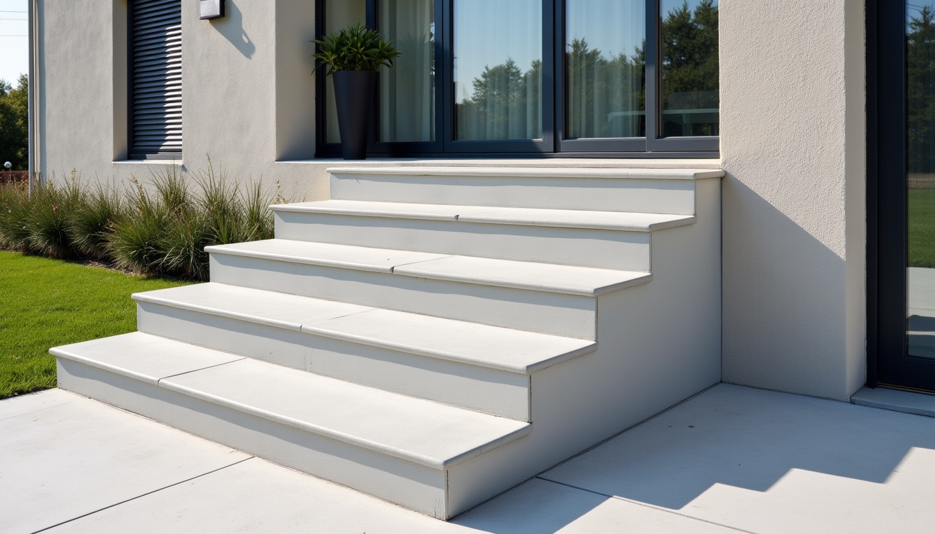 Installation d’un monte-escalier extérieur dans une résidence à Millery, en cours de montage sur un escalier en béton