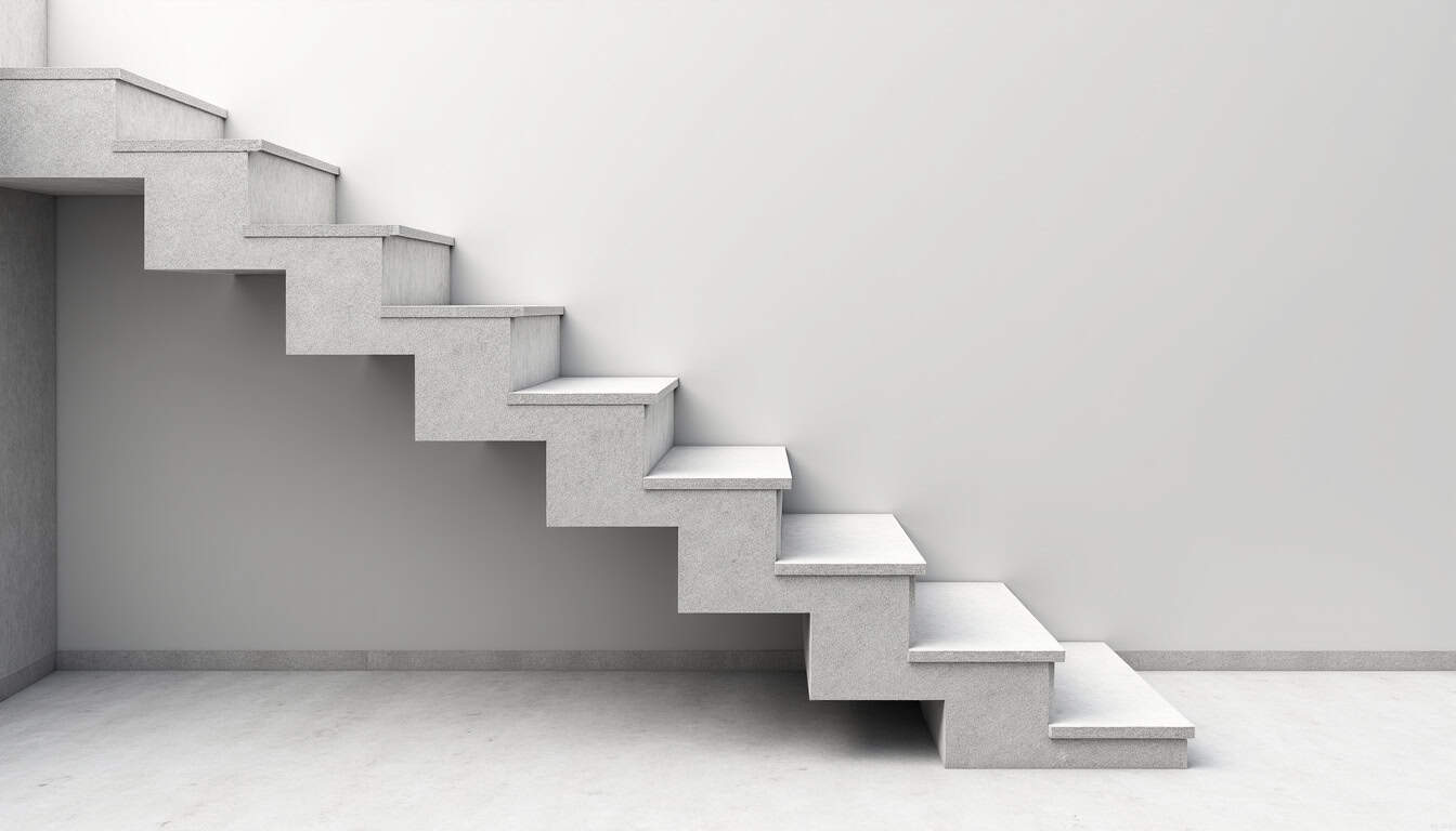 Installation d’un monte-escalier extérieur droit sur un escalier en béton, montrant le rail et le siège en cours de montage