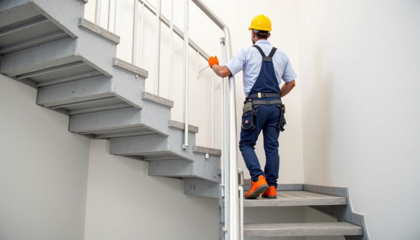 Installation d’un monte-escalier par un professionnel sur un escalier tournant à Meylan