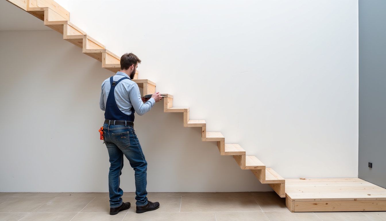 Installation d’un monte-escalier par un technicien à Taulé