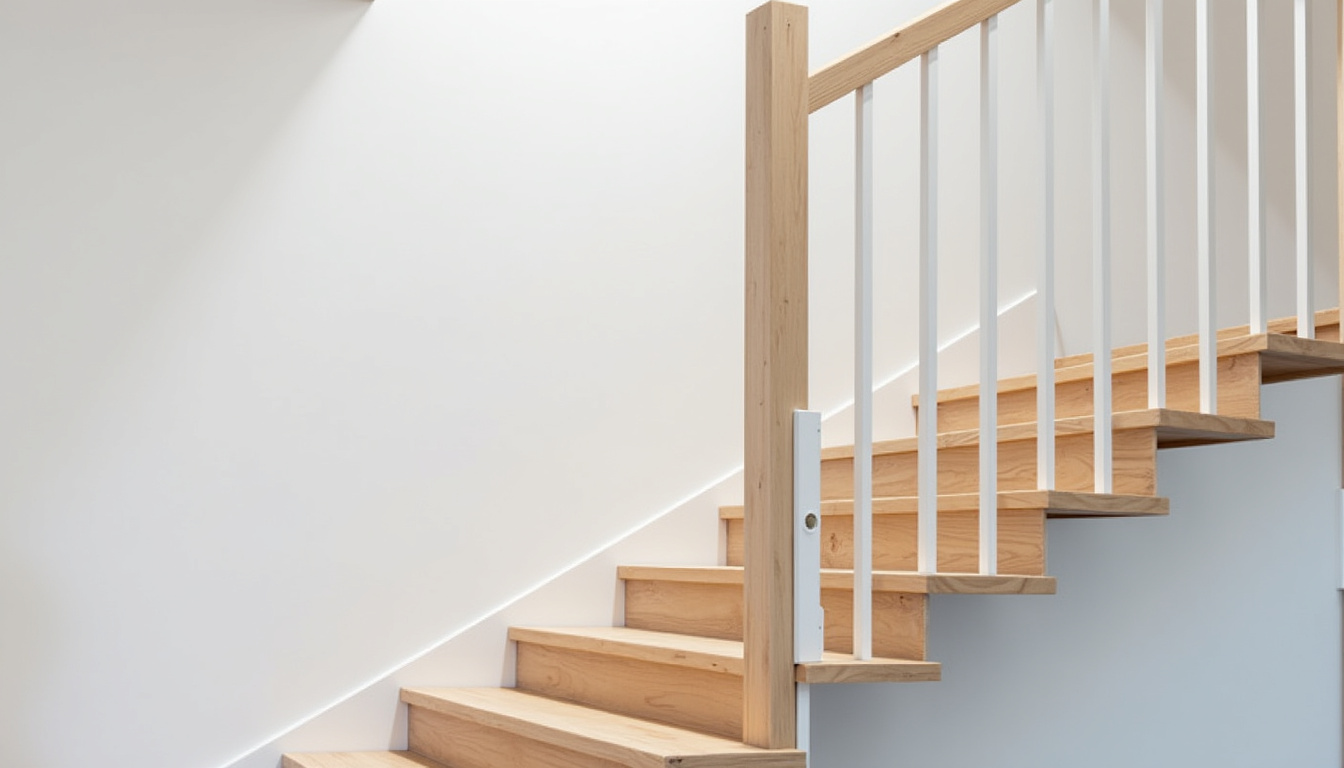 Installation d’un monte-escalier tournant dans une maison à Wimereux avec prise de mesures et pose du rail