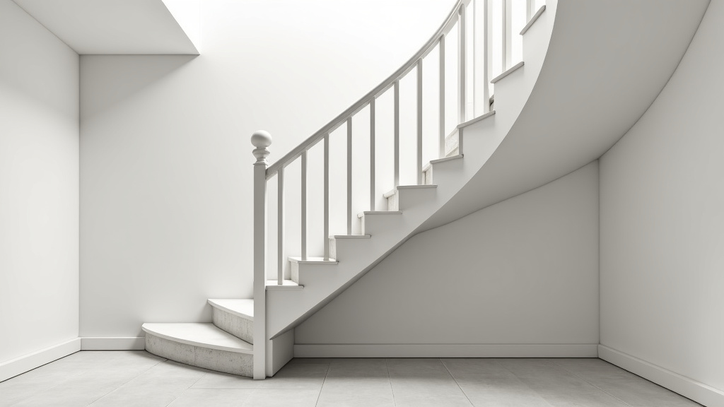 Monte-escalier courbe installé dans une maison à Puteaux, adapté à un escalier tournant avec palier