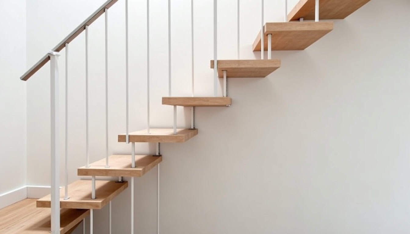 Monte-escalier courbe installé dans une maison à Saint-Nazaire avec escalier en colimaçon