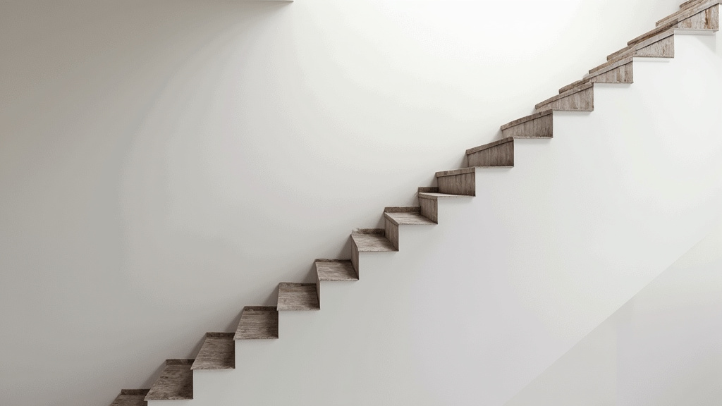 Monte-escalier de marque Stannah installé dans une maison de Saint-Molf, avec un rail incurvé