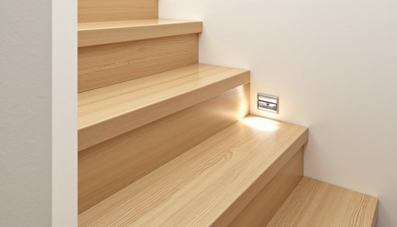 Monte-escalier discret intégré à un escalier en bois dans une maison de Villebon-sur-Yvette