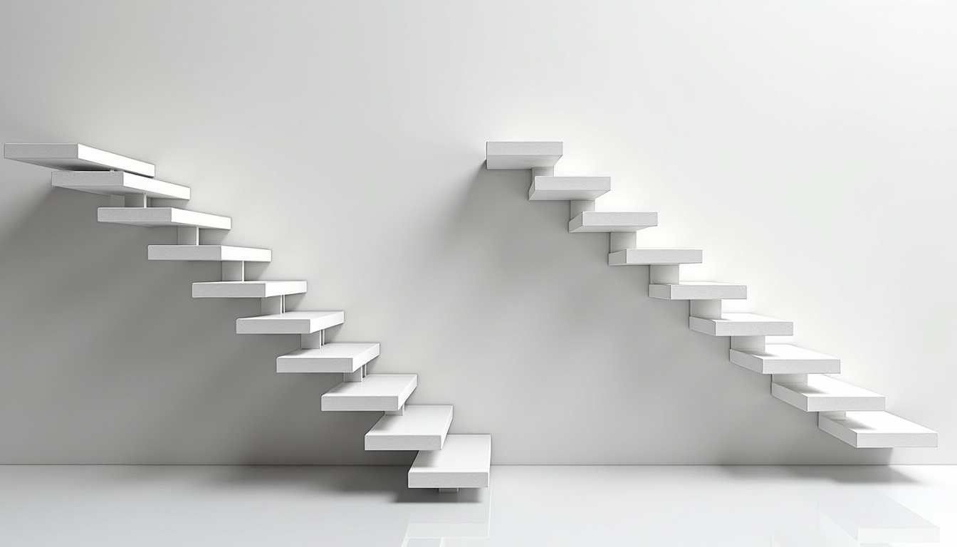 Monte-escalier droit et tournant installés dans deux configurations d