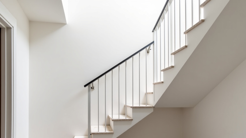 Monte escalier droit installé dans une maison à Feuchy, montrant un rail linéaire le long d