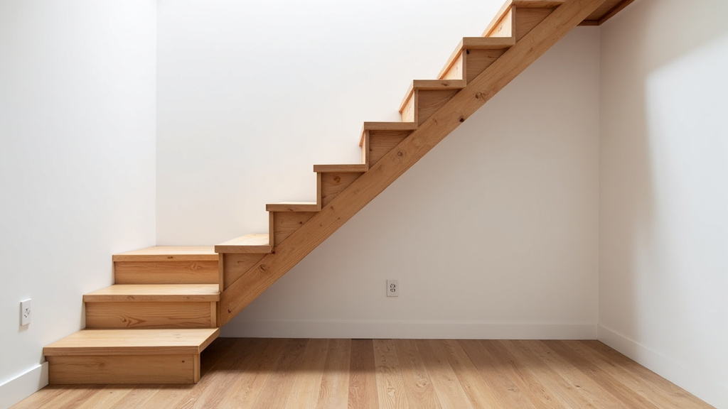Monte-escalier droit installé dans une maison à Seignelay, escalier intérieur en bois