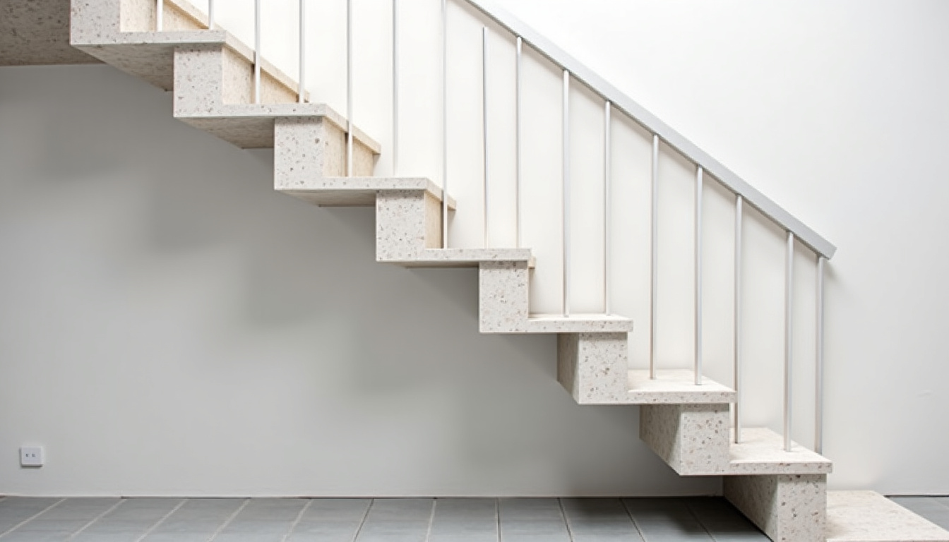 Monte-escalier droit installé dans une maison à Viry, avec rail fixé sur les marches