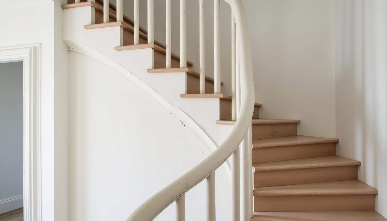 Monte-escalier droit installé dans une maison ancienne de Lautrec, sur un escalier sans courbe