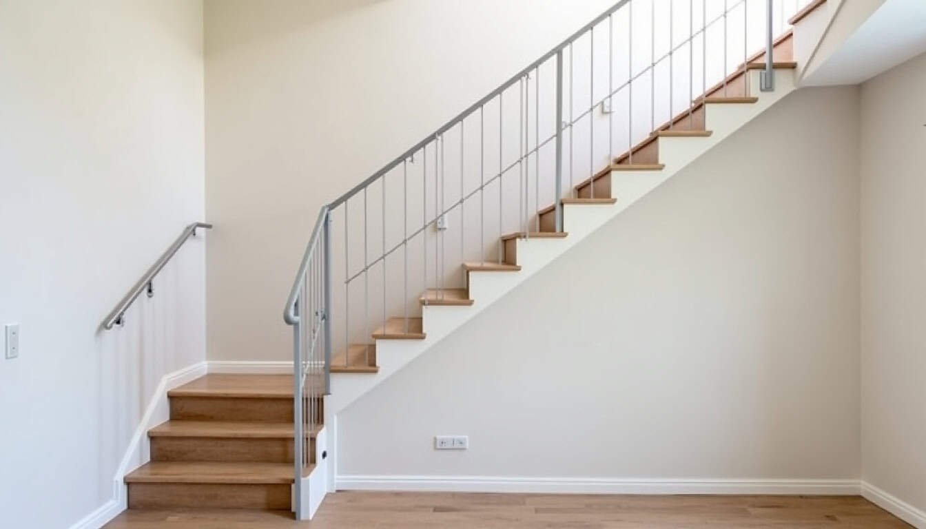Monte-escalier droit installé dans une maison traditionnelle à Aiserey (21110), avec rail le long des marches