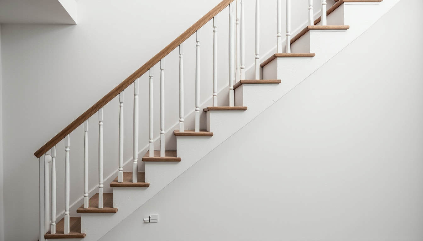 Monte-escalier droit installé sur un escalier classique à D