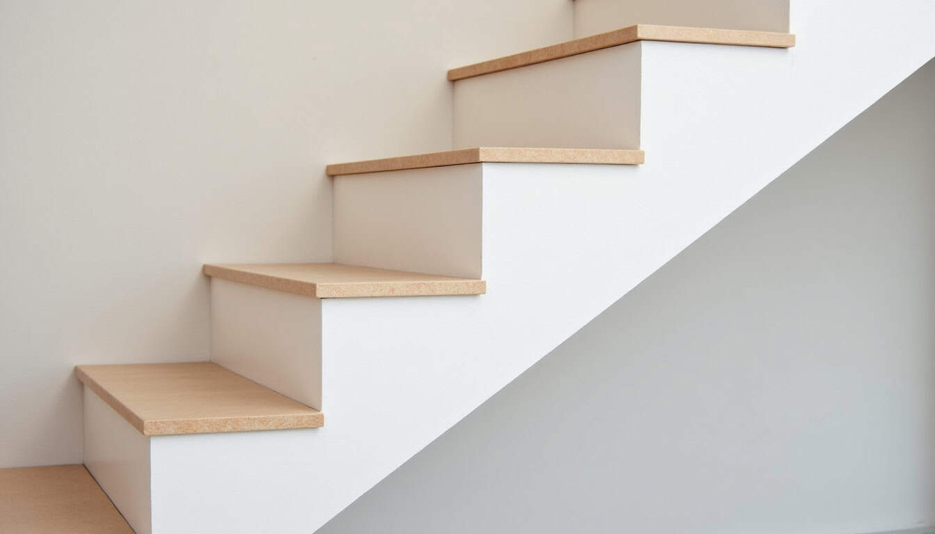 Monte-escalier droit installé sur un escalier droit dans une habitation à Lamorlaye