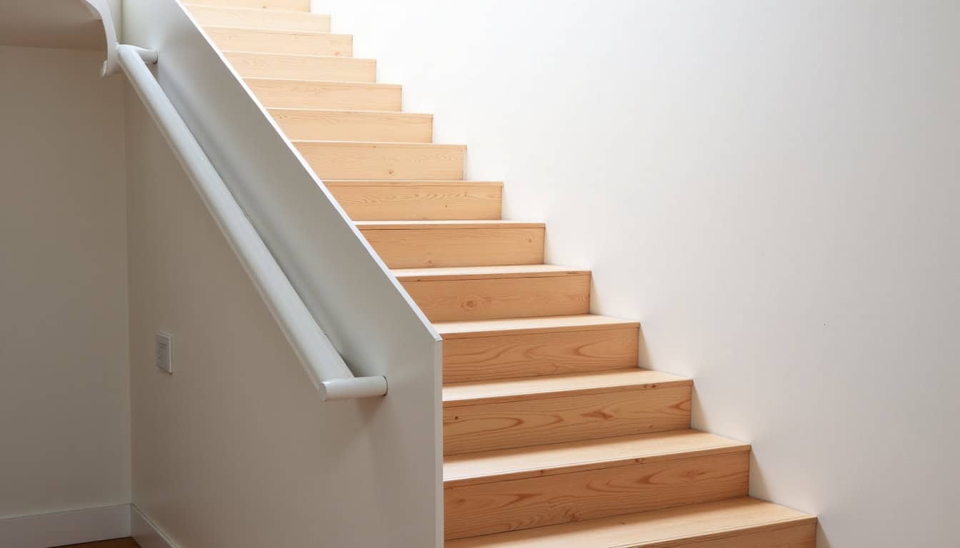 Monte-escalier droit installé sur un escalier en bois à Saint-Martin-de-Ré