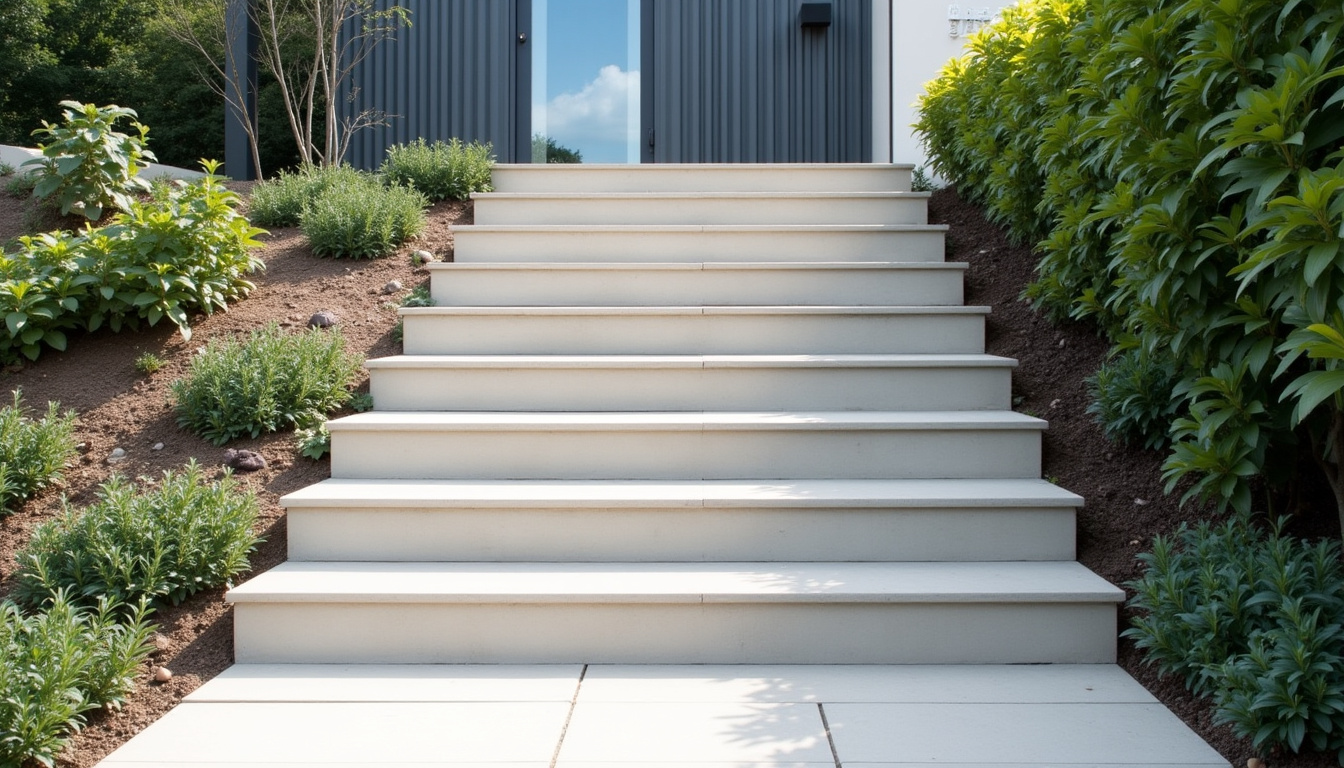 Monte-escalier extérieur installé à Gœulzin pour un accès sécurisé au jardin