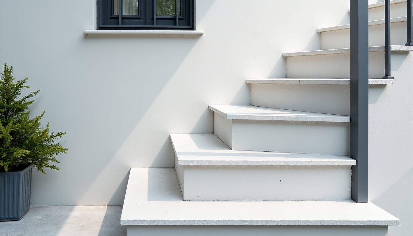 Monte-escalier extérieur installé à Saint-Julien-de-Concelles, résistant aux intempéries