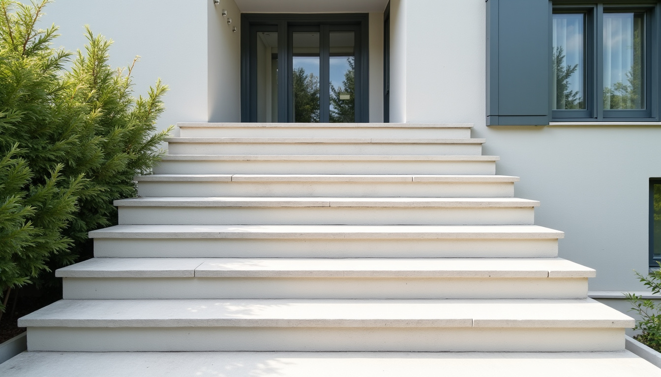 Monte-escalier extérieur installé devant une maison à Boissise-la-Bertrand
