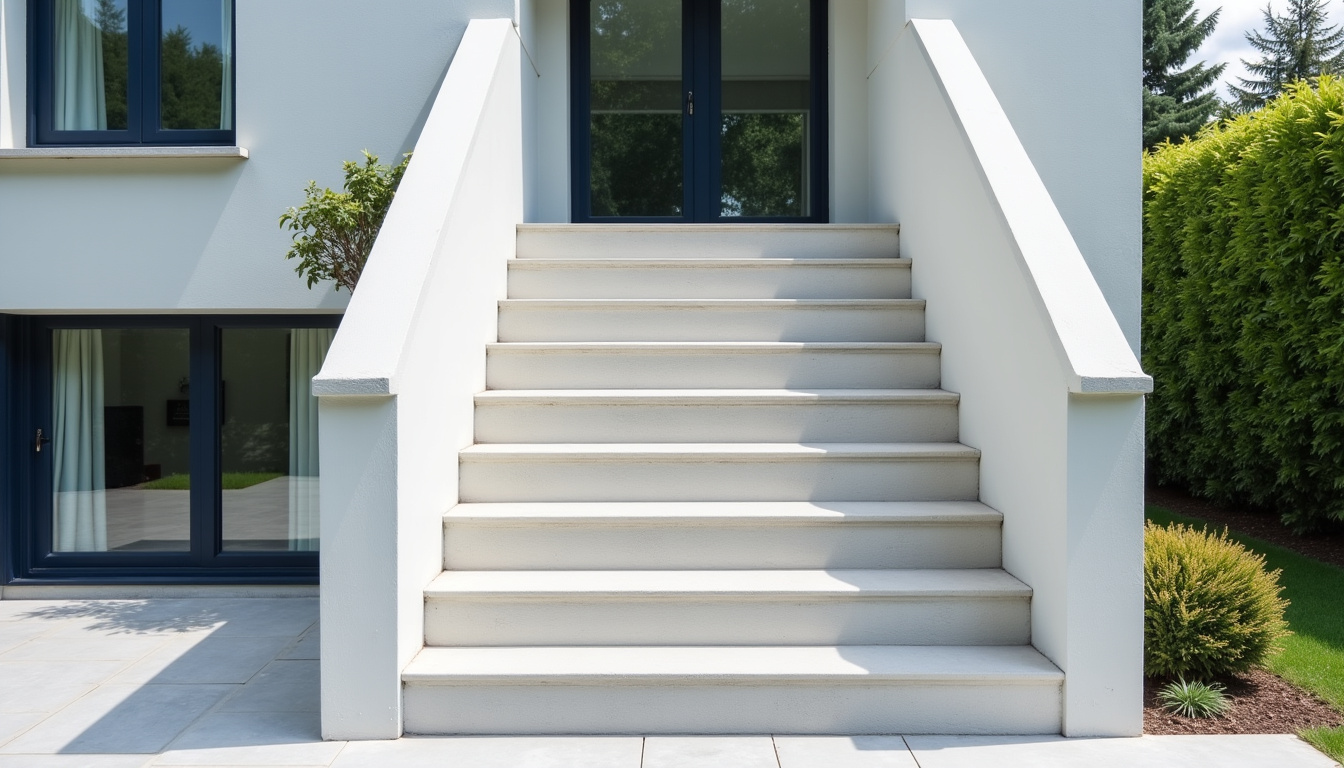 Monte-escalier extérieur installé devant une maison à Limours, fonctionnant sous la pluie