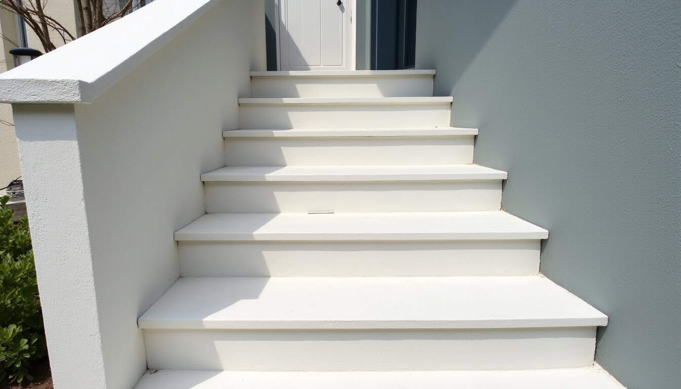 Monte-escalier extérieur installé devant une maison à Salbris dans le Loir-et-Cher