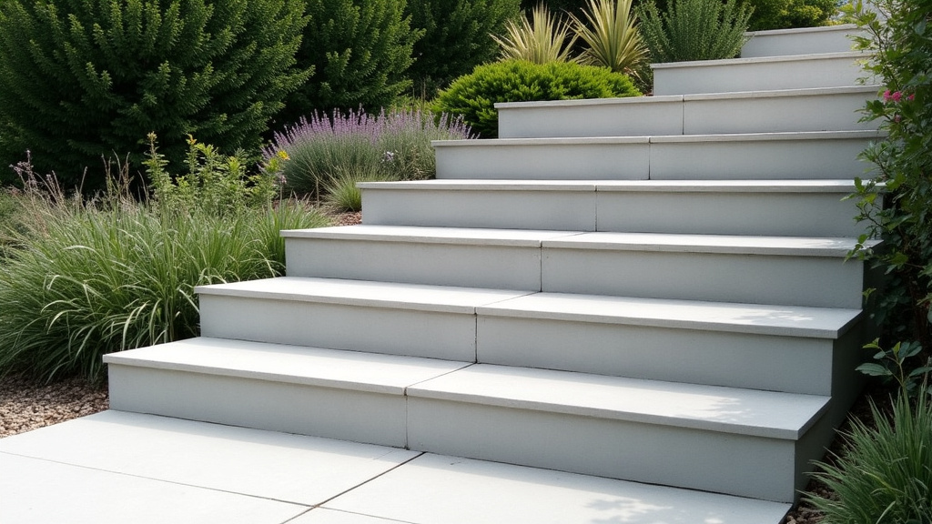 Monte-escalier extérieur installé pour accéder à un jardin surélevé à Saint-Hilaire