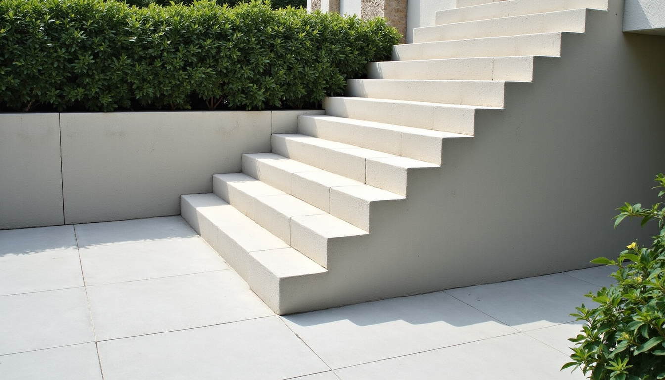 Monte-escalier extérieur installé pour accéder au jardin d