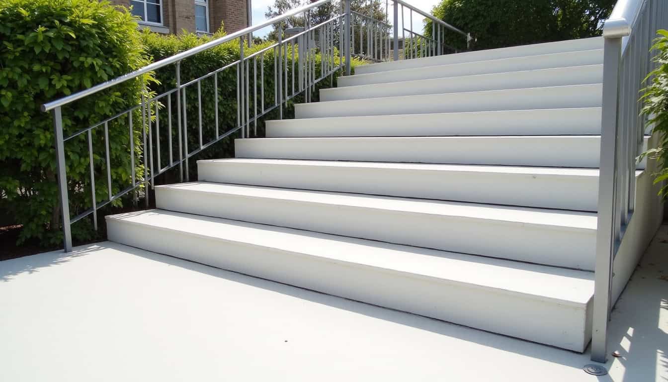 Monte-escalier extérieur installé pour un accès sécurisé au jardin à La Chapelle-en-Serval
