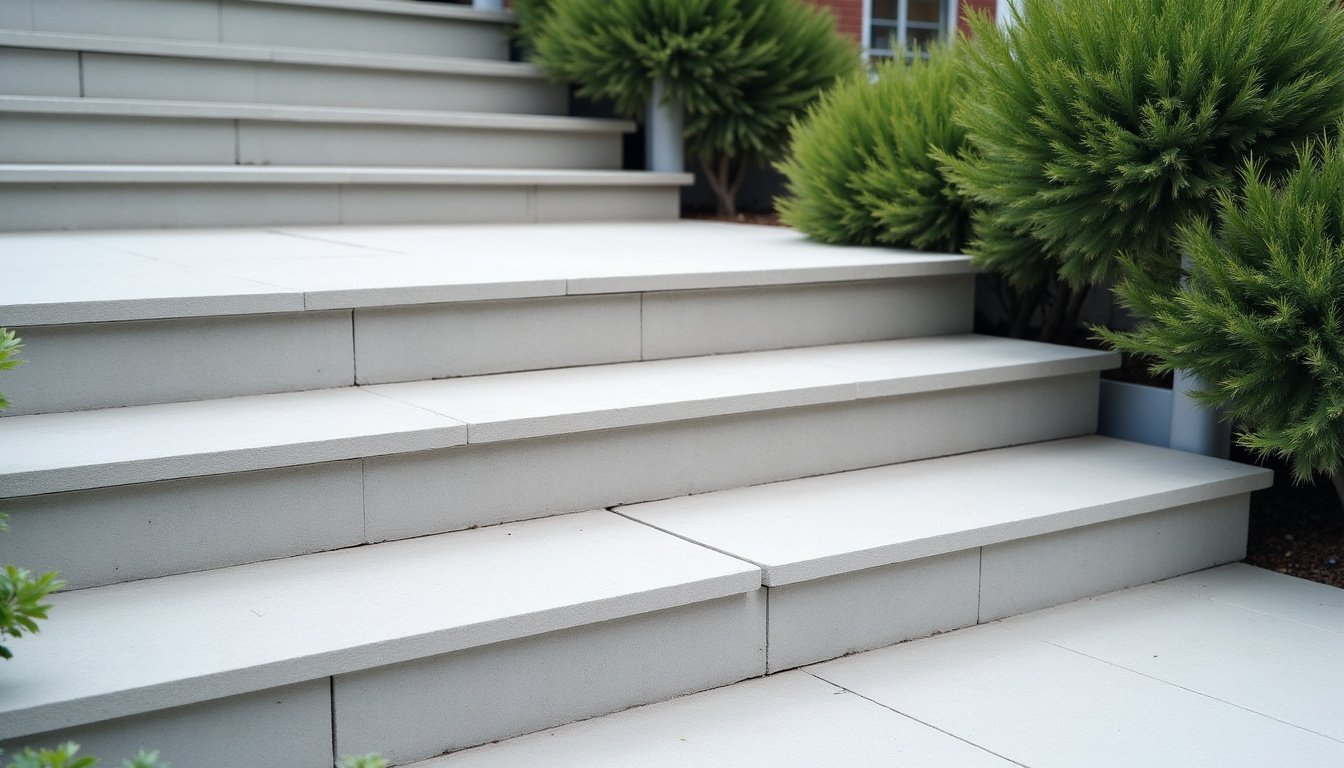 Monte-escalier extérieur installé sur un escalier menant au jardin à Pont-de-Larn