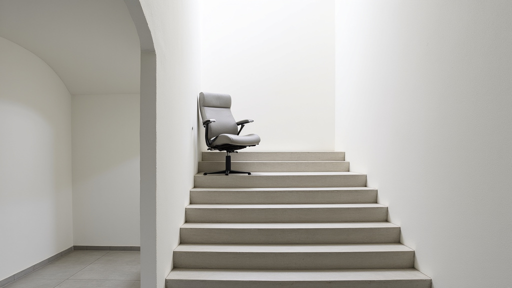 Monte-escalier fauteuil installé sur un escalier droit à Auvers-le-Hamon