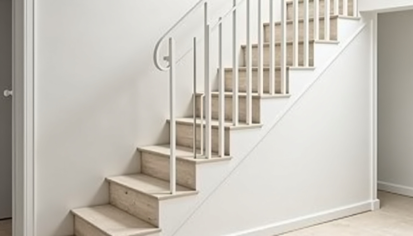 Monte-escalier installé à l’intérieur d’une maison à Archigny, montrant un modèle droit sur un escalier traditionnel