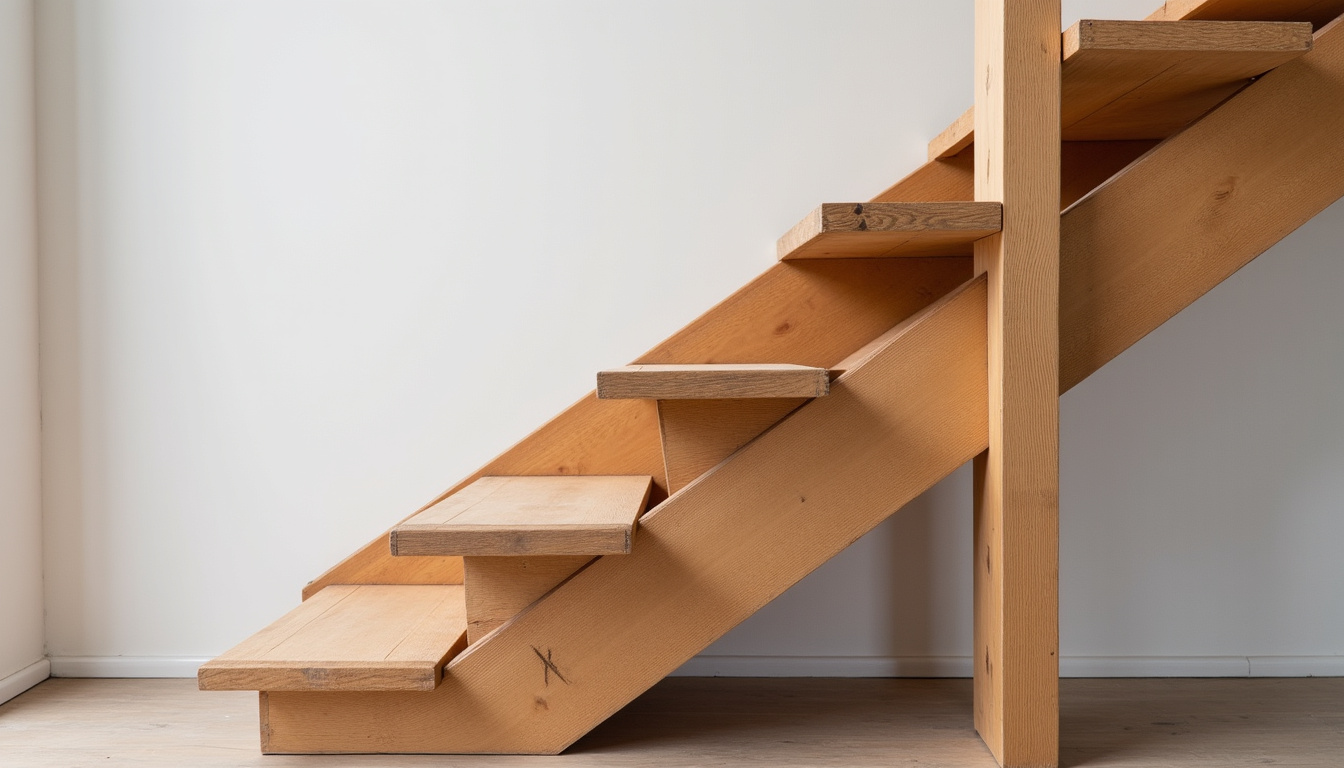 Monte-escalier installé dans une maison traditionnelle à Gerbéviller, escalier en bois ancien
