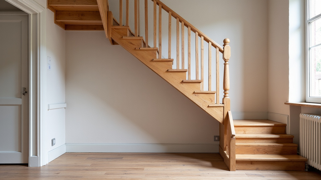 Monte-escalier installé dans une maison traditionnelle à Vertheuil, avec escalier en bois et cadre ancien