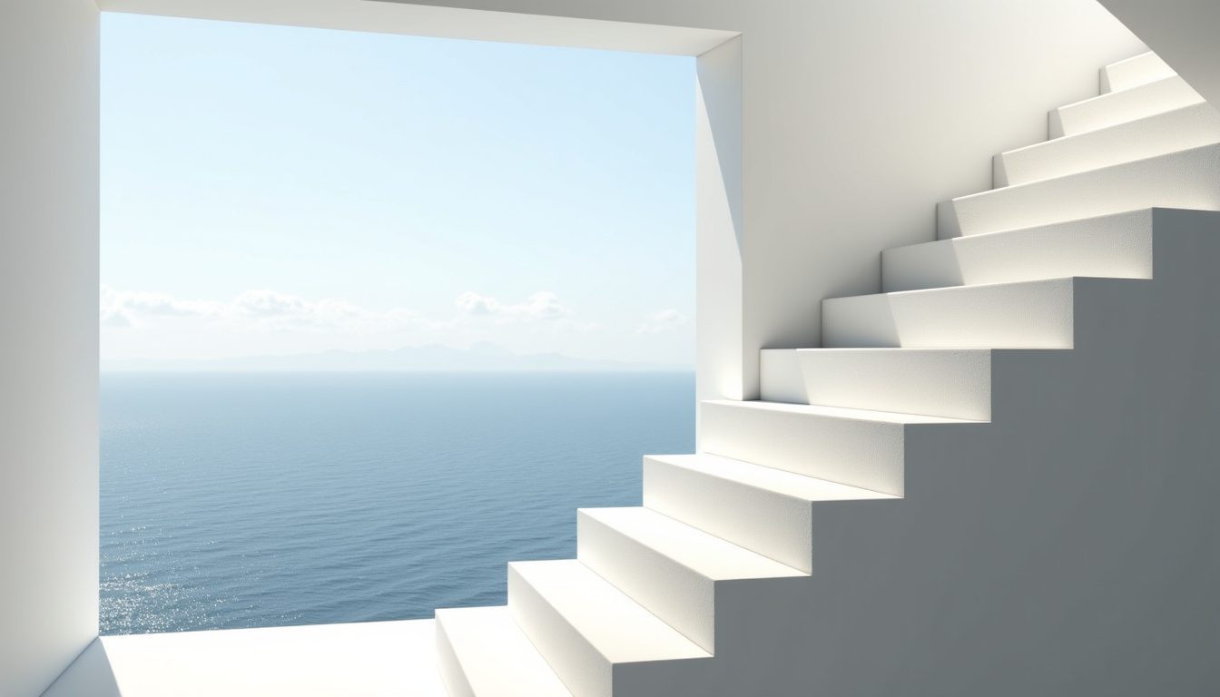 Monte-escalier installé dans une villa perchée à Èze avec vue sur la mer