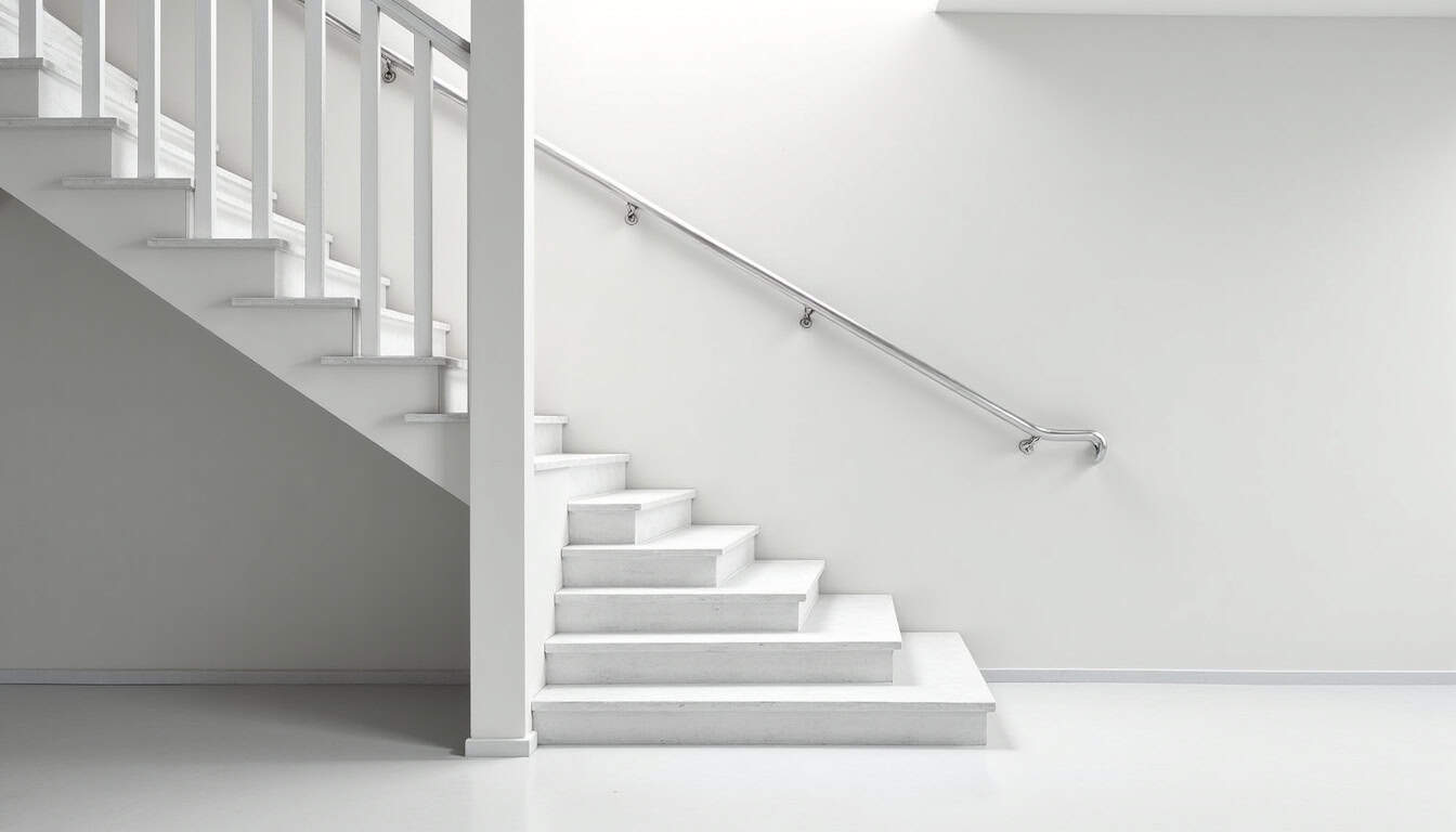 Monte-escalier installé sur un escalier droit à Pleugueneuc