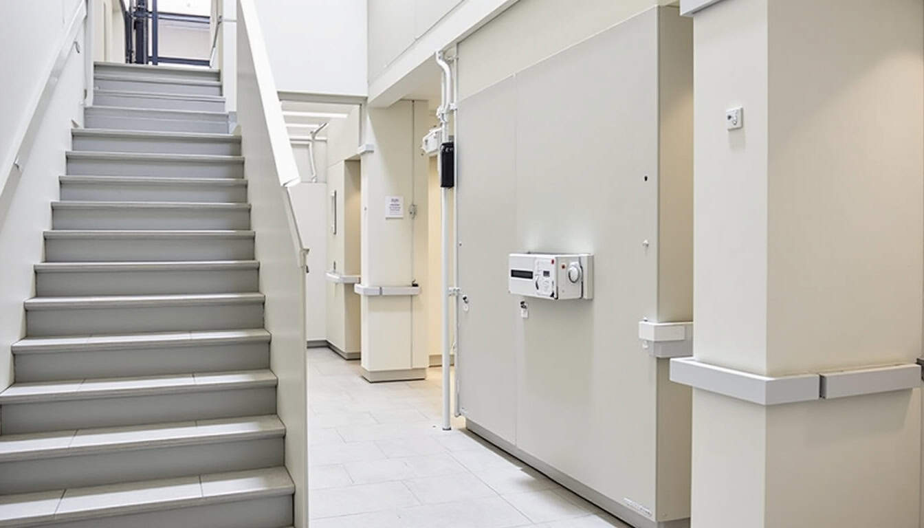 Monte-escalier Stannah exposé dans un point conseil à Sainte-Marie-aux-Mines