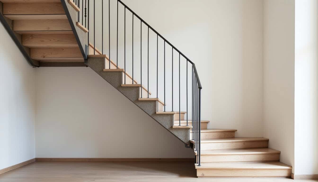 Monte-escalier tournant avec rail courbe adapté à un escalier en colimaçon dans une maison ancienne