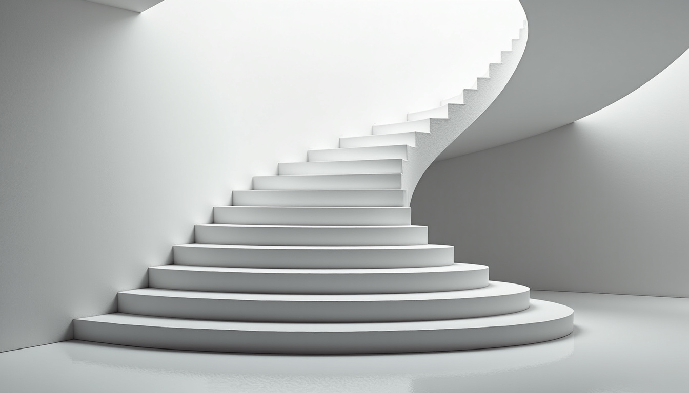 Monte-escalier tournant en cours d