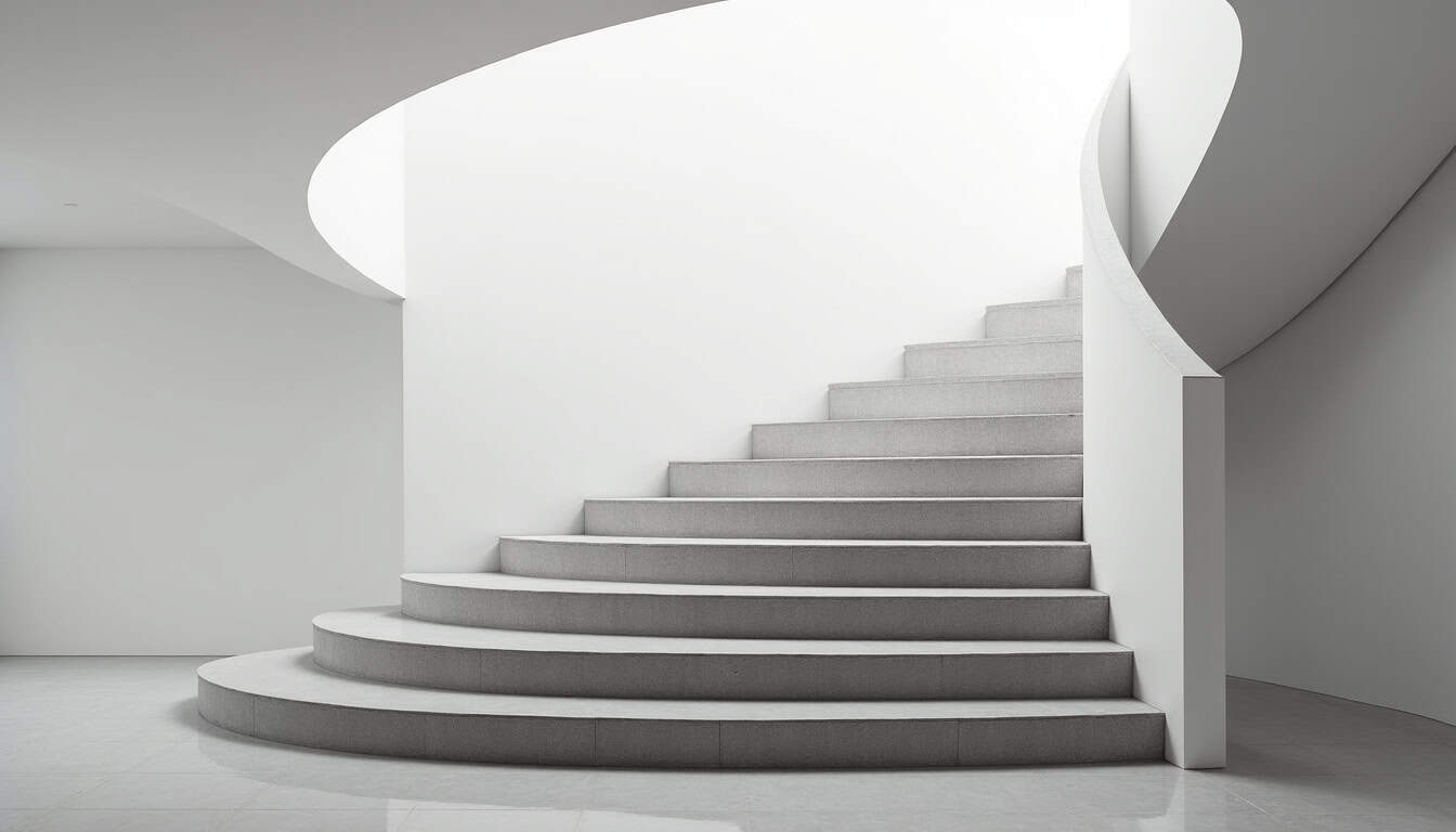 Monte-escalier tournant en cours d