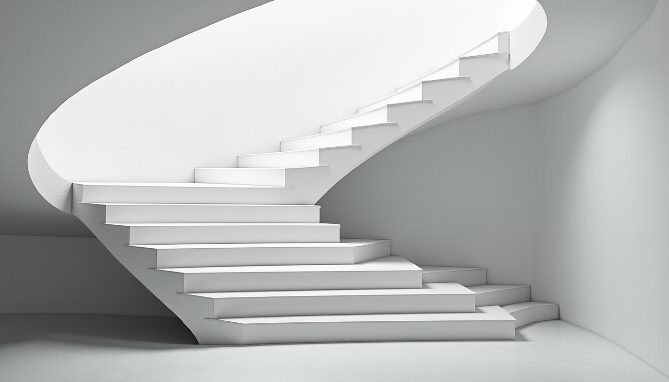 Monte-escalier tournant en cours d