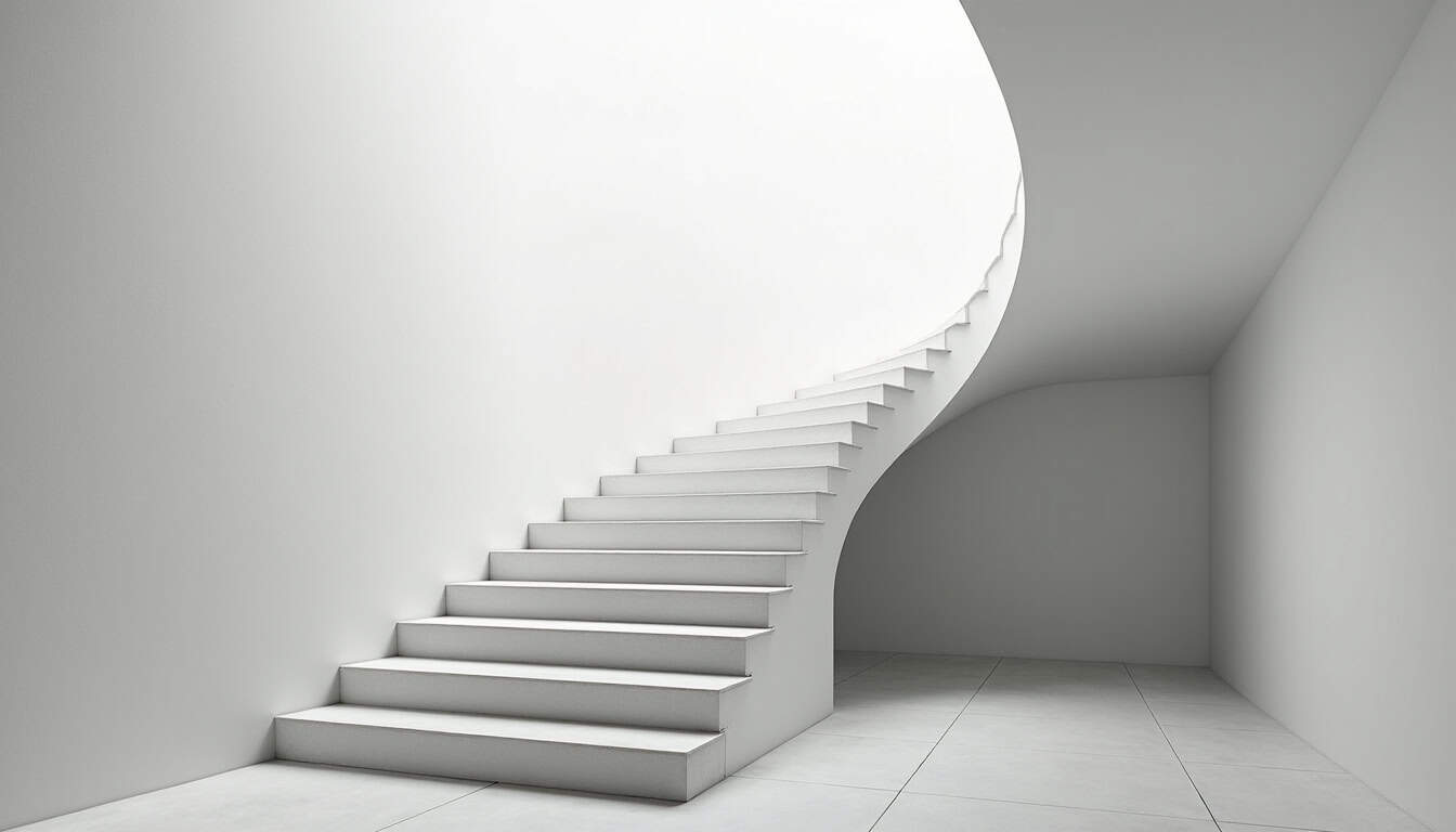 Monte-escalier tournant en cours d