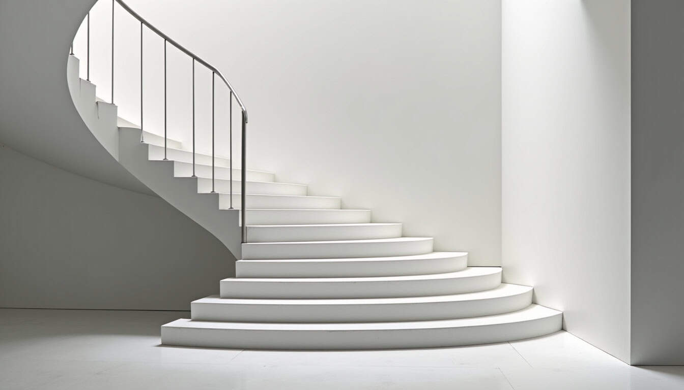 Monte-escalier tournant en cours d