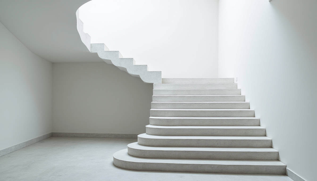Monte-escalier tournant en cours d