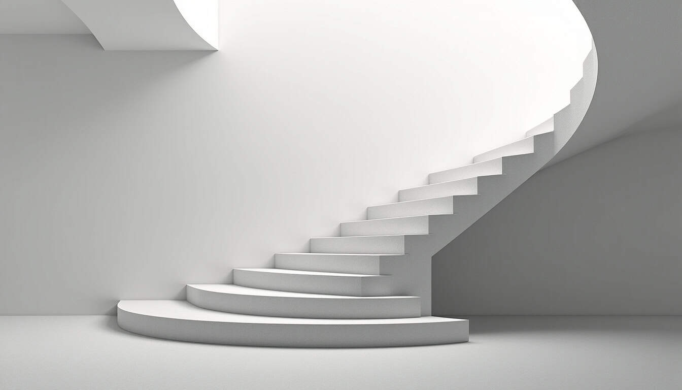 Monte-escalier tournant en cours d