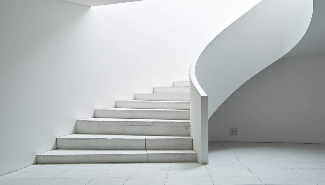 Monte-escalier tournant en cours d